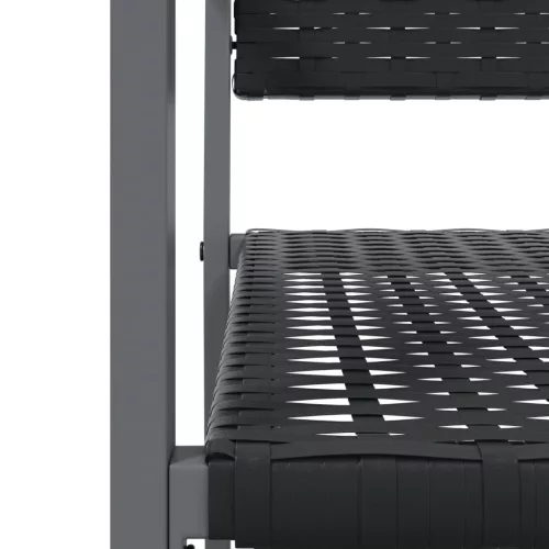  4 db fekete polyrattan kerti szék párnával 54x62,5x89 cm