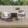  4 db barna polyrattan kerti szék párnával 54x61x83 cm