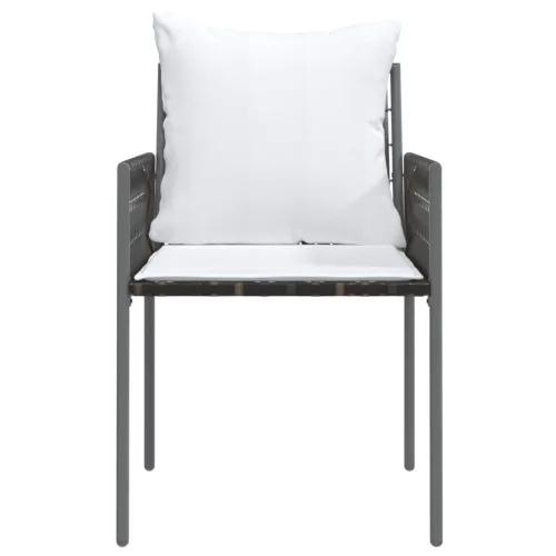  4 db barna polyrattan kerti szék párnával 54x61x83 cm