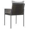  4 db barna polyrattan kerti szék párnával 54x61x83 cm