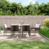  6 db barna polyrattan kerti szék párnával 54x61x83 cm