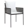  6 db barna polyrattan kerti szék párnával 54x61x83 cm