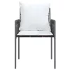  6 db barna polyrattan kerti szék párnával 54x61x83 cm