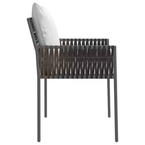 6 db barna polyrattan kerti szék párnával 54x61x83 cm