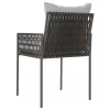  6 db barna polyrattan kerti szék párnával 54x61x83 cm