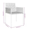  6 db barna polyrattan kerti szék párnával 54x61x83 cm