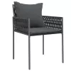  4 db fekete polyrattan kerti szék párnával 54x61x83 cm