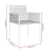  4 db fekete polyrattan kerti szék párnával 54x61x83 cm