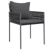  6 db fekete polyrattan kerti szék párnával 54x61x83 cm