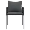  6 db fekete polyrattan kerti szék párnával 54x61x83 cm