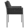  6 db fekete polyrattan kerti szék párnával 54x61x83 cm