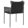  6 db fekete polyrattan kerti szék párnával 54x61x83 cm