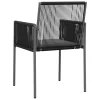  4 db fekete polyrattan kerti szék párnával 54x60,5x83,5 cm