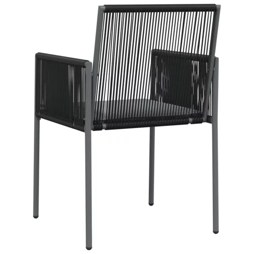  4 db fekete polyrattan kerti szék párnával 54x60,5x83,5 cm