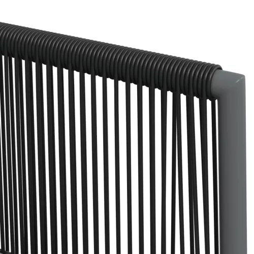  4 db fekete polyrattan kerti szék párnával 54x60,5x83,5 cm
