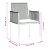  4 db fekete polyrattan kerti szék párnával 54x60,5x83,5 cm