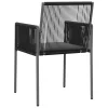  6 db fekete polyrattan kerti szék párnával 54x60,5x83,5 cm