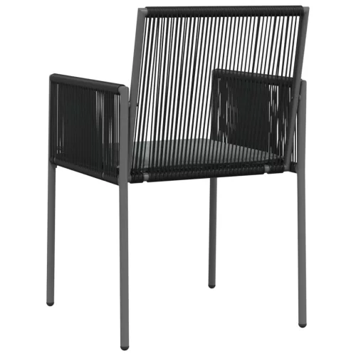  6 db fekete polyrattan kerti szék párnával 54x60,5x83,5 cm
