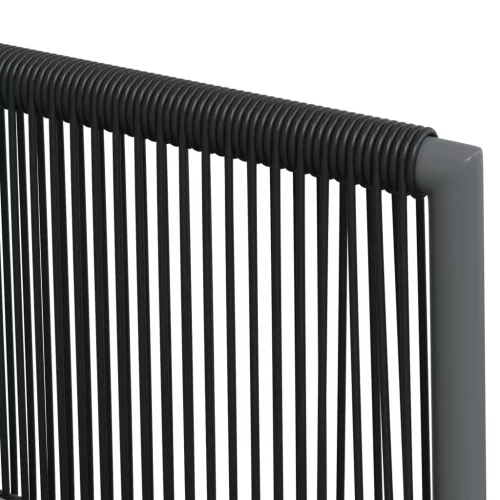  6 db fekete polyrattan kerti szék párnával 54x60,5x83,5 cm