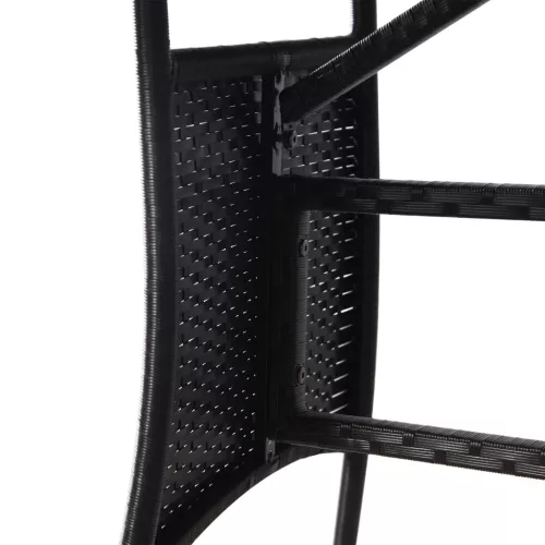  fekete polyrattan kerti asztal 80 x 80 x 74 cm