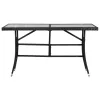  fekete polyrattan kerti asztal 140 x 80 x 74 cm