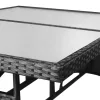  fekete polyrattan kerti asztal 140 x 80 x 74 cm