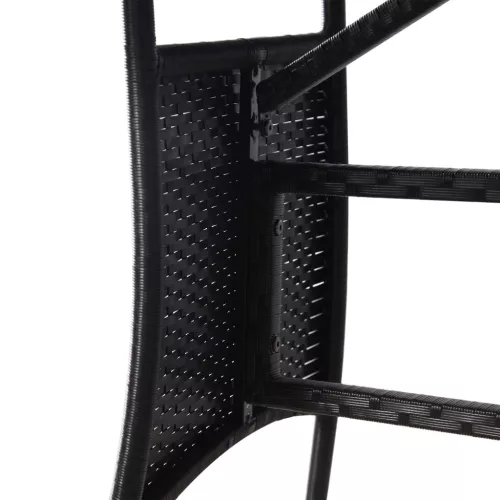  fekete polyrattan kerti asztal 170 x 80 x 74 cm