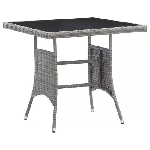  szürke polyrattan kerti asztal 80 x 80 x 74 cm