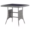  szürke polyrattan kerti asztal 80 x 80 x 74 cm