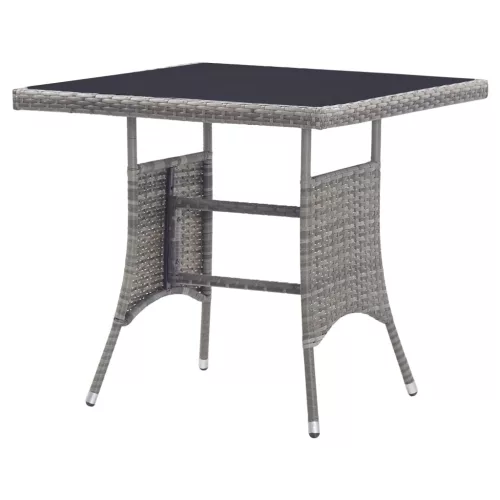  szürke polyrattan kerti asztal 80 x 80 x 74 cm