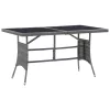  szürke polyrattan kerti asztal 140 x 80 x 74 cm