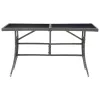  szürke polyrattan kerti asztal 140 x 80 x 74 cm