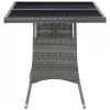  szürke polyrattan kerti asztal 140 x 80 x 74 cm