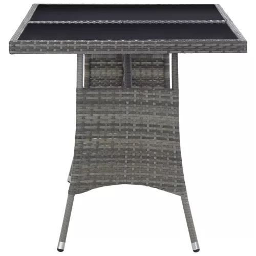  szürke polyrattan kerti asztal 140 x 80 x 74 cm