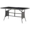  szürke polyrattan kerti asztal 140 x 80 x 74 cm