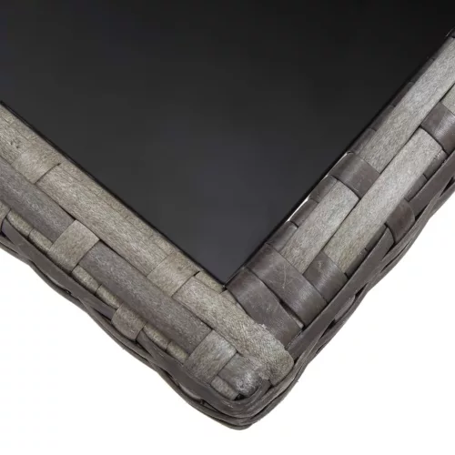  szürke polyrattan kerti asztal 140 x 80 x 74 cm