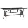  szürke polyrattan kerti asztal 170 x 80 x 74 cm