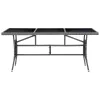  szürke polyrattan kerti asztal 170 x 80 x 74 cm