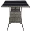  szürke polyrattan kerti asztal 170 x 80 x 74 cm