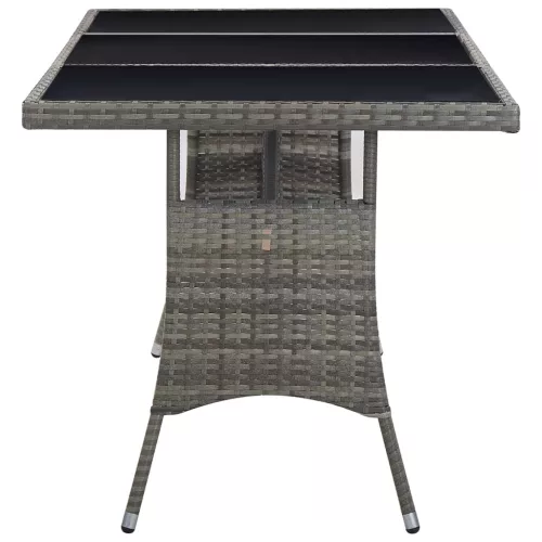  szürke polyrattan kerti asztal 170 x 80 x 74 cm