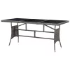  szürke polyrattan kerti asztal 170 x 80 x 74 cm