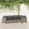  4 részes szürke polyrattan kerti ülőgarnitúra párnákkal
