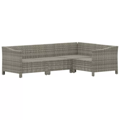  4 részes szürke polyrattan kerti ülőgarnitúra párnákkal