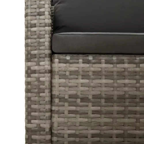  4 részes szürke polyrattan kerti ülőgarnitúra párnákkal