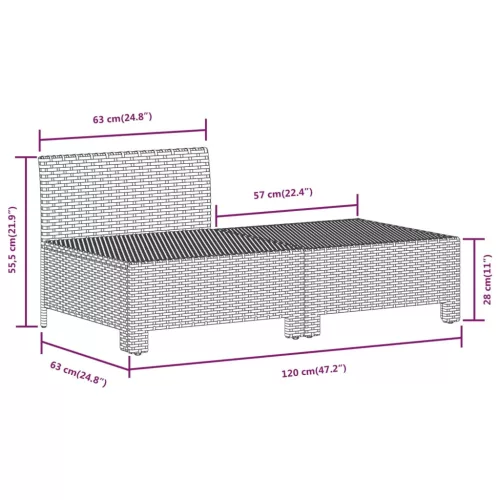  6 részes szürke polyrattan kerti ülőgarnitúra párnákkal