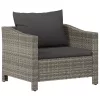  6 részes szürke polyrattan kerti ülőgarnitúra párnákkal