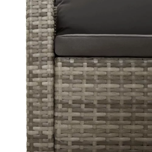  6 részes szürke polyrattan kerti ülőgarnitúra párnákkal