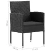  4 db fekete polyrattan kerti szék fekete párnákkal
