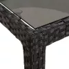  5 részes fekete polyrattan kerti étkezőgarnitúra párnákkal