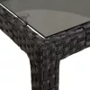  11 részes fekete polyrattan kerti étkezőgarnitúra párnákkal